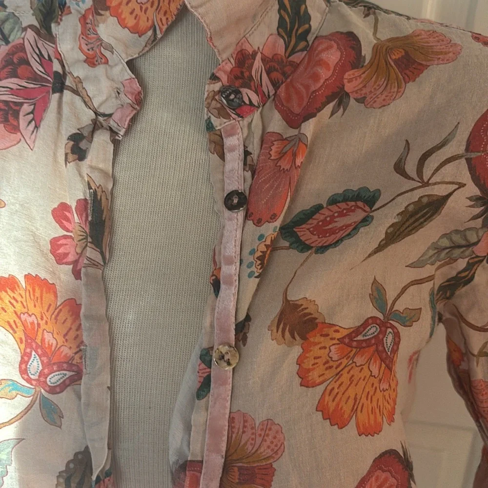 johnny was workshop long sleeve button up blouse xs - Picture 2 of 7